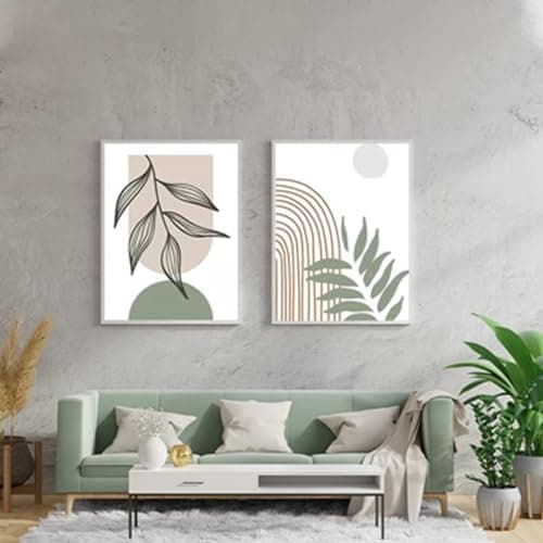 MKHFUW Lot de 3 posters, motifs de feuilles botaniques abstraites, art mural, style bohème, abstraits, dessin au trait de femme, sans cadre, design 11, 3 pièces - 20 x 30 cm