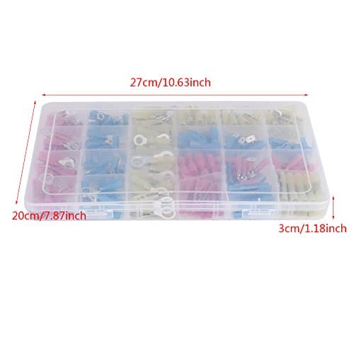 Lot de 240 connecteurs thermorétractables isolés thermiques et électriques avec bornes de fils Rouge & Bleu & Jaune