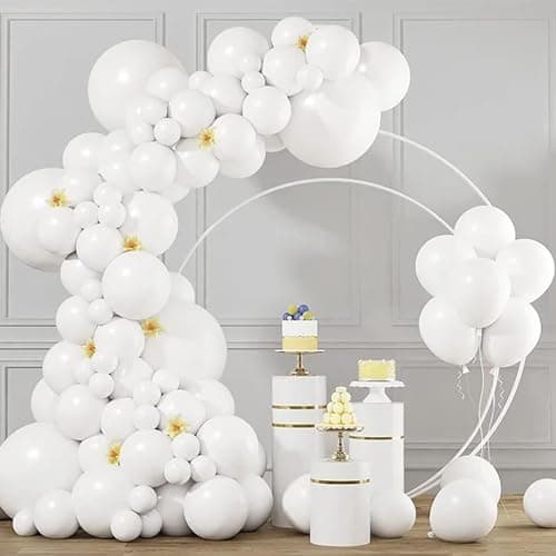 Ballons Blanc, 100pcs Ballon Blanc, 30cm 12 pouces Ballon baudruche Blanc, Ballon Blanc Mariage, Arche Ballon Blanc, Ballons Blancs pour Anniversaires Fêtes et Mariage Cérémonies