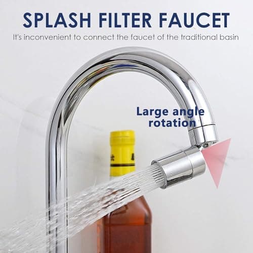 ZONSUSE 360° Pivotant Aérateurs de Robinet, Embout Robinet Cuisine, Aérateurs pour Robinet Pivotant, 2 Modes Mousseur Robinet Economie Eau, Pour lavabo de Cuisine de Salle de Bain (Argent)