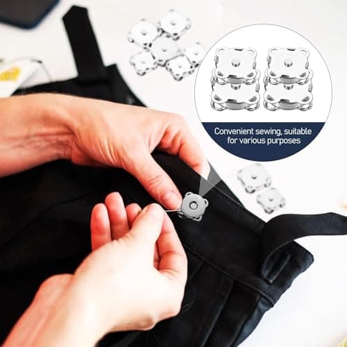 MisFun 30 Piecès Bouton Pression Aimanté, Fermoir Magnétique Bouton, Aimant Couture, Bouton Pression à Coudre, 14 mm et 18 mm, Pour Sacs à Main, Manteaux, Vestes, Coupe Vent, Sac à Dos
