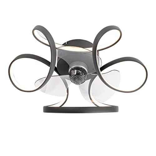 Qazqa mandy - LED Dimmable Ventilateur de plafond variateur inclus - 1 lumière - Ø 55 cm - Noir - Design - éclairage intérieur - Salon I Chambre I Cuisine I Salle à manger