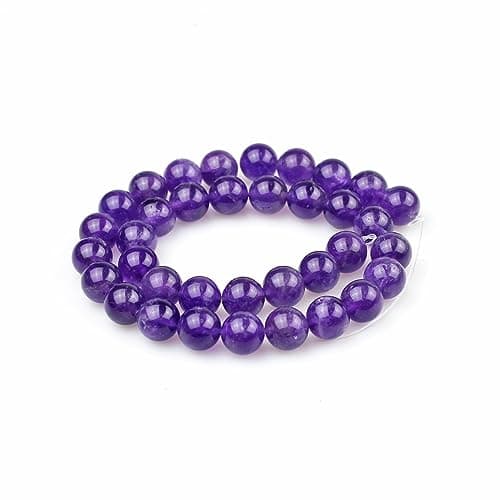 MJDCB 4mm 85 pièces Améthyste Perle Pierre Naturelle Ronde en Vrac Perles Semi Precieuse pour Fabrication de Bijoux de Bracelets et de Colliers