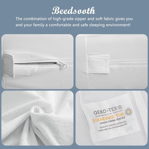 Beedsooth Housse de Matelas élastique avec Fermeture, Hypoallergénique Protège-Matelas Imperméable et Respirante, Doux Alèse - 80x190cm, Hauteur 20cm, Blanc