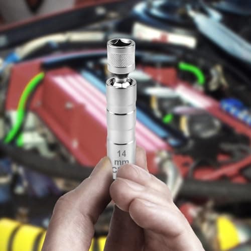 2 Pièces de Cle a Bougie, Douille Bougie 14mm / cle a Bougie 16mm, Outil de Démontage de Bougies, Douille à Bougie Pivotante à Paroi Mince 12 Pans 3/8 Pouces CR-V, Outil Spécial pour Automobiles