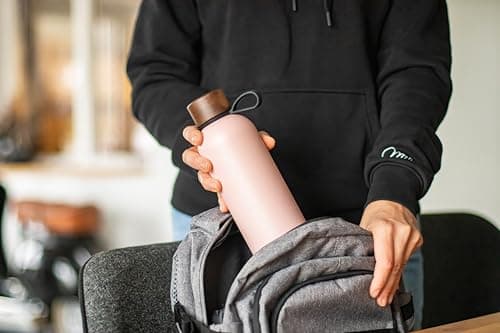 Milu Bouteille 500ml, 750ml, 1 L - d'eau en Acier Inoxydable - Double paroi isolée sous vide - Bouche Gourde Thermo Bouteilles (Rose, 1000ml)