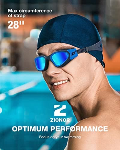 ZIONOR G1 Polarisées Mirror Lunettes de Natation pour Unisex Adulte Homme Femme, Anti Buée, 100% Anti UV Lunettes de Plongée