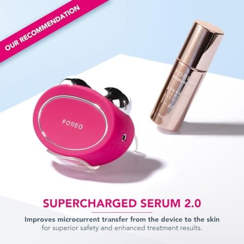 Foreo Bear Appareil Intelligent Lifting Par Micro-Courants - Masse Le Visage Sculpte La Mâchoire - Lifting Visage Non Invasif - Anti-Rides - Sûr Et Sans Douleur - Fuchsia