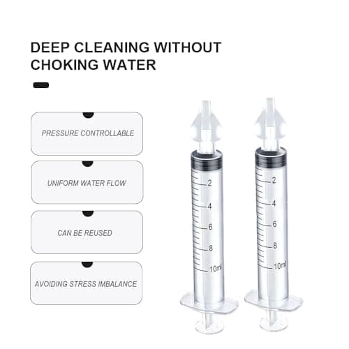 Irrigateur Nasal, 2Pcs Mouché-Bébé Irrigateur Nasal, 10ml Irrigateur Nasal Manuel, Professionnelle Irrigateur Nasal Nettoyant, Portable et Réutilisable