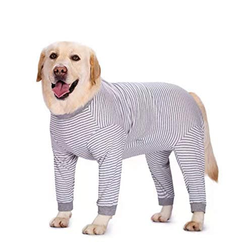 Yeapeeto Body Chien Post Operatoire Combinaison de Convalescence chirurgicale pour Chiens de Grande Taille et Moyenne (Gris,2XL)