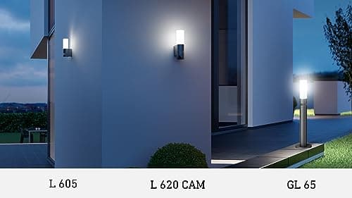 Steinel Lampe d'extérieur L 605 S avec détecteur de mouvement à 180° avec portée de 10 m, 9,5 W, 600 lm, aluminium, anthracite