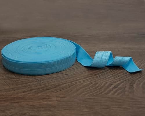 AERZETIX - C70266 - Rouleau d'élastique biais 18 m - largeur 20 mm - couleur bleu clair - en polyester et élasthanne - confection mercerie couture vêtements tissu artisanat