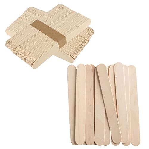 Lot de 150 spatules en bois, différentes spatules en bois, spatules cosmétiques jetables pour l'épilation, avec bords ronds et propres - Idéal également pour les travaux manuels - 1,8 cm x 15 cm