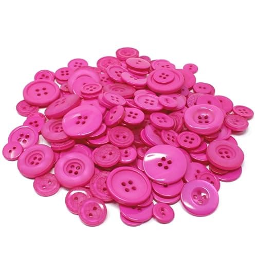 Wedding Touches Sachet de 100 g de boutons en acrylique et résine pour création de cartes Rose fuchsia
