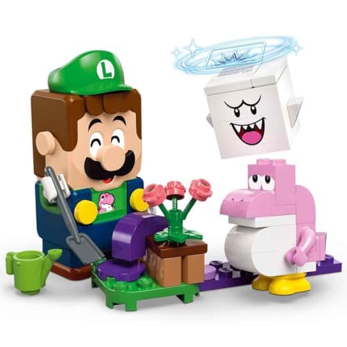 LEGO Super Mario Les Aventures de Luigi Interactif - Cadeau Nintendo pour Enfants Garçons et Filles Passionnés de Jeux Vidéo de 6 Ans et Plus - Set de Jardin - Bébé Yoshi Rose 71440