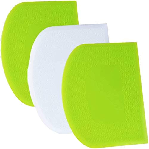 Corne Patisserie Coupe Pate Pain - SURDOCA 3PCs Plastique PE Sans BPA Souple Coupe Pate Patisserie, Bord et Coin Tranchants Coupe Pate Boulangerie, Antidérapante Corne de Boulanger Racloir Patisserie