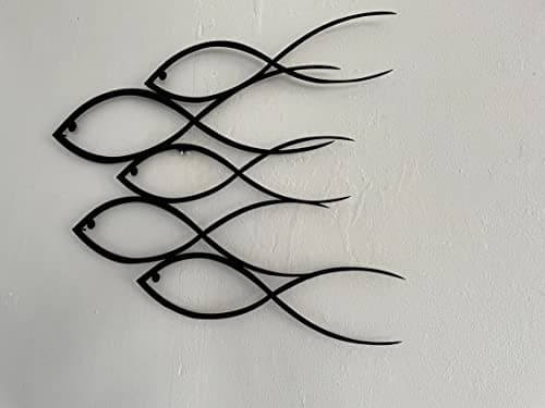 DEKADRON Décoration murale en métal, décoration en forme de poisson, décoration d'intérieur et d'extérieur (45 x 30 cm)