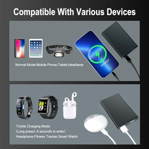 KLARUS Chargeur Portable ultraléger 10 000 mAh Power Bank Batterie Externe, entrée et Sortie USB C, Charge Rapide, adapté à la Plupart des Téléphones Portables, Lampes de Poche, Lampe Frontale, etc.