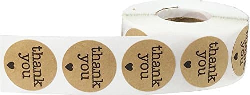 Kraft Naturel Brun Thank You Autocollants, 25 mm 1 Pouce Étiquettes Circulaires 500 Paquet