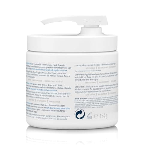 CeraVe - Baume Hydratant - Nourrit, Hydrate et Aide à Restaurer la Barrière Cutanée - Visage & Corps - Acide Hyaluronique + 3 Céramides Essentiels - Sans Parfum - Peau Sèche à Très Sèche - 454 ml