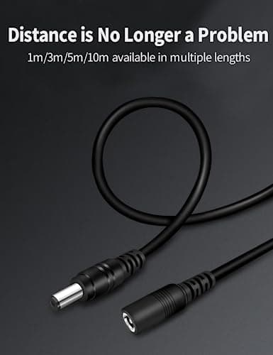 Tonton 2PACK 3M DC Câble d'extension d'alimentation Compatibilité avec Les caméras Reolink RLC-810A; RLC-823A; RLC-510A; RLC-520A; RLC-811A; RLC-820A; RLC-523WA; RLC-510WA; E1 Outdoor (2 Pack)