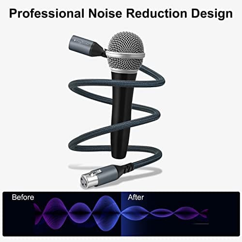 Twozoh Cable XLR Professionnel 3M, Tressé Câble Audio HiFi équilibré 3 broches XLR Mâle vers XLR Femelle