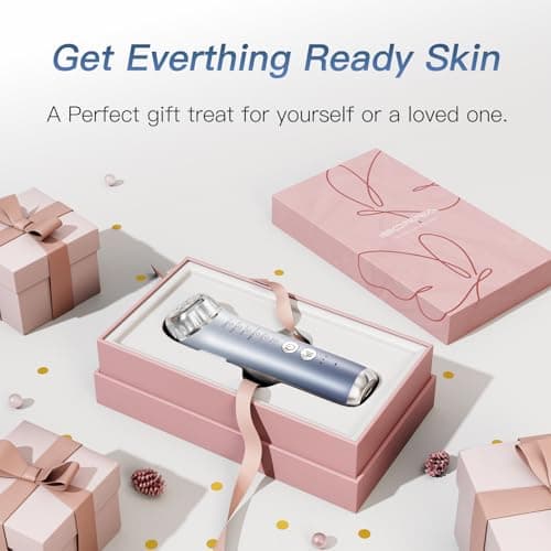 IBORRIA 2MHz Appareil Radiofréquence Visage, Aura2 Pro Appareil Anti Rides Visage Lifting, Luminothérapie Appareil Massage Visage, 90kHz EMS Appareils De Tonification Pour Le Lifting Visage (bleu)