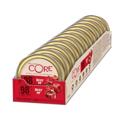 Wellness CORE 98% Beef, Pâtée pour Chat, Nourriture pour Chat sans Céréales, à Haute Teneur en Viande, Bœuf, 12 x 85 g
