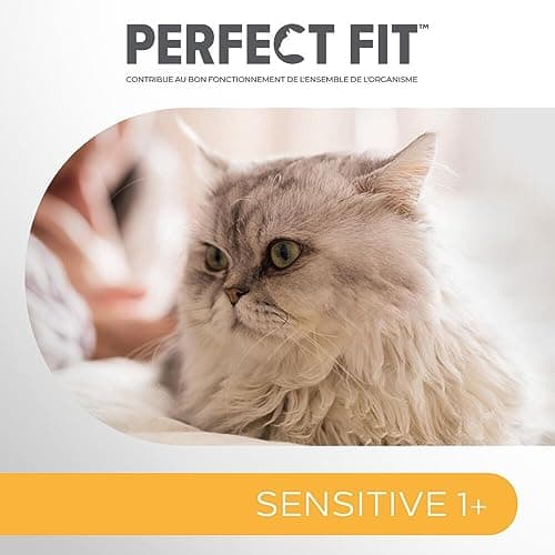 PERFECT FIT Adulte 1+ Croquettes pour chat adulte – Répond à des besoins spécifiques d'un chat stérilisé – Nourriture Riche en Dinde – 1,4 kg (Lot de 5)