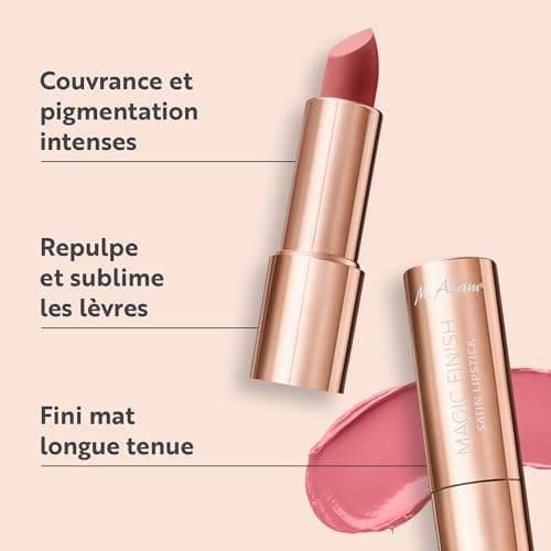 M. Asam MAGIC FINISH Rouge à lèvres rose (4 g) – Rouge à lèvres nourrissant rose au fini satiné, repulpe les lèvres sans les assécher, couleur intense au fini satiné, hydrate et nourrit