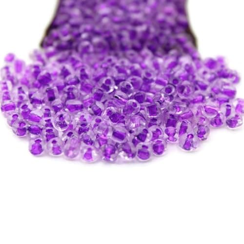Perlin 30000pcs Perles de rocaille Perles de 2 mm Améthyste Violet Intérieur Couleur Perles de verre Perles de verre 11/0 Perles de textile,