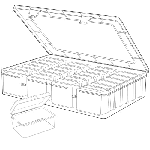Gbivbe 25 Pièces Petites Boites Rangement Plastique, Petit Organisateur de Perle, Mini Transparent Petits Objets Boite Rangement avec couvercle à charnière pour Bijoux, Artisanat, Petits Objets