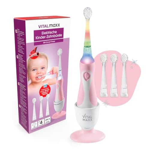 VITALmaxx Brosse à dents électrique pour enfants | Des dents propres et ludiques avec lumière LED et minuterie | L'introduction idéale à l'hygiène dentaire pour les bébés et les jeunes enfants