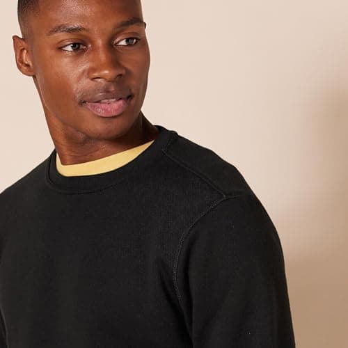 Amazon Essentials Sweat-Shirt à col Rond en Polaire (Grandes Tailles Disponibles) Homme, Noir, L