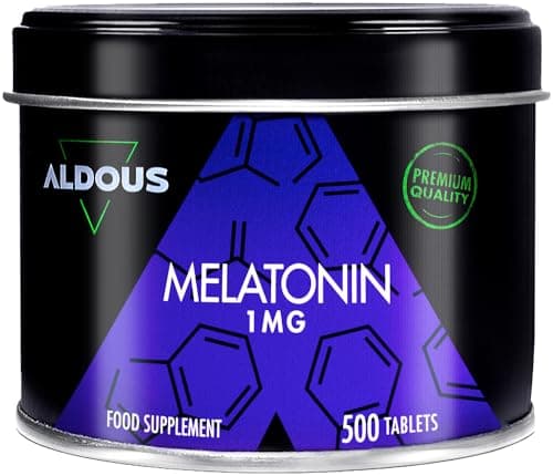 500 Comprimés Melatonine 1 mg | 500 nuits (+ 16 mois) | Mélatonine pure | Mélatonine contre l'insomnie, Mieux Dormir | Mélatonine pour bien dormir | Complement Alimentaire Fatigue | Fabriqué dans l'UE