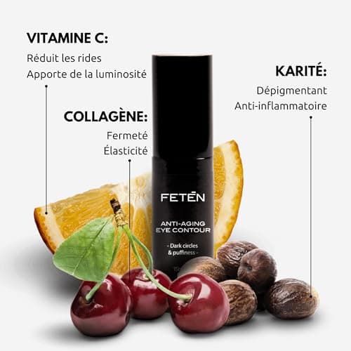 FETĒN Coffret Soin Visage Homme - Crème Hydratante Anti Rides et Contour des Yeux Anti Cernes - Skincare Routine Kit Anti Age - Trousse Cadeau Produits de Soins pour la Peau