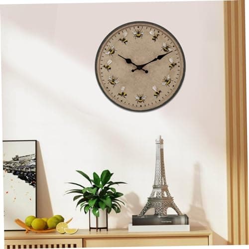Yililay Horloges de Jardin extérieures étanches, Horloge extérieure 12 '' Horloge de Jardin Ronde ip44 Horloge Murale étanche Abeille décorative extérieur Horloge de Cuisine