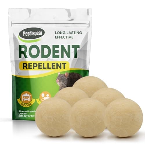 Pesdispear Repulsif Souris, Anti Rats, Anti Souris Anti Rongeur Intérieur et Extérieur Plus Efficace que les Ultrasons Anti Souris et Piege a Souris Boules 6 Pack