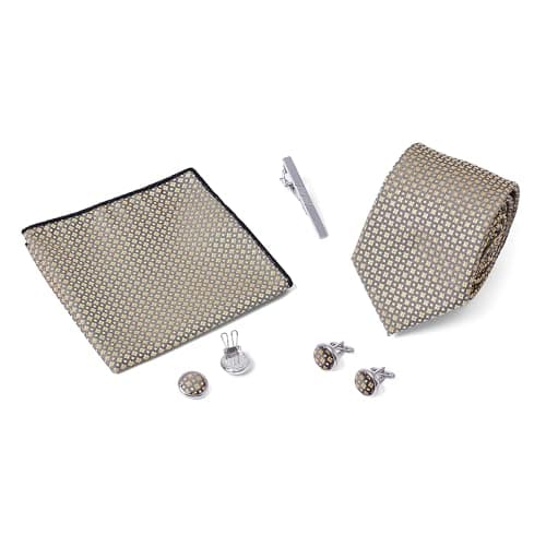 BRERA 67 - coffret cadeau homme 5 pièces cravate, mouchoir de poche costume homme, pince à cravate, couvre boutons et bouton de manchette personnalisé, cadeau homme original mariage