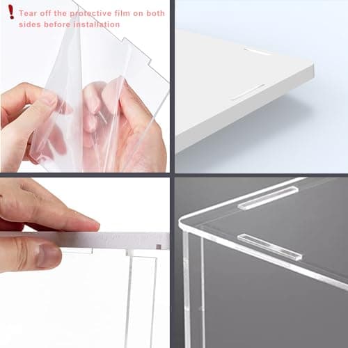 Nynelly Vitrine Acrylique Transparente pour Collection Figurine, Assembler Boîte Présentoir Rangement De Vitrine Antipoussière pour Action Pop Figures Jouets De Collection, 15x15x15cm,Blanc