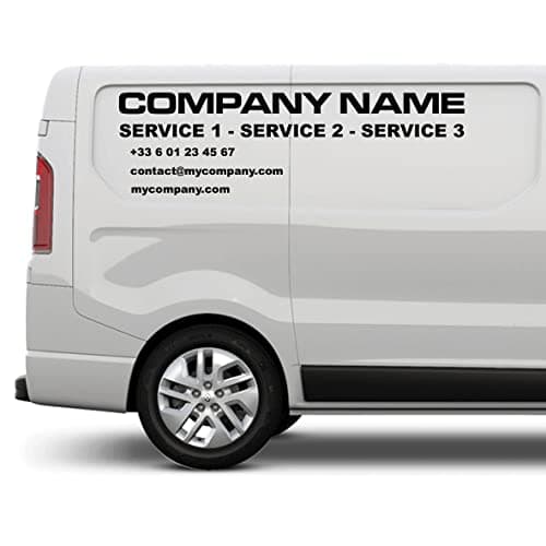 Wraplab Lettrage Entreprise Texte Adhésif Personnalisé | Véhicules Utilitaires, Camion, Camionette, Publicitaires, Vitrines, Magasins, Portes