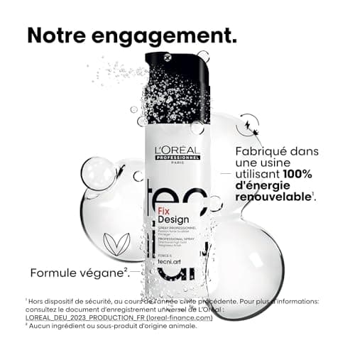 L'Oréal Professionnel, Spray Coiffant Fix Design, Force 5, Fixation et Tenue Longue Durée & Cheveux Brillants, Anti-Frisottis, Sans Résidus, Non Collant & Non Gras, Tecni Art 200 ml