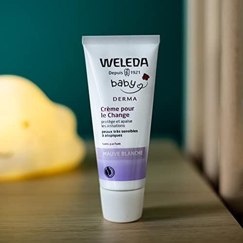 WELEDA - Crème pour le Change Mauve Blanche - Protège, régénère et apaise les irritations du siège des bébés - Peaux très sensibles ou à tendance atopique - NATRUE* - 50 ml