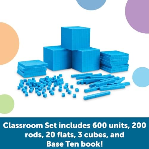 Learning Resources Kit pour la classe de base 10 en plastique rainuré, Bleu