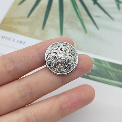 XCSJ 20pcs Bouton Metal Mercerie Boutons à Coudre Metal Bouton En Métal De Vêtements Veste Métal Boutons Ronds En Metal Gros Bouton Mercerie Pour Manteau, Blazer, Chemise, Veste, Uniforme (Argent)