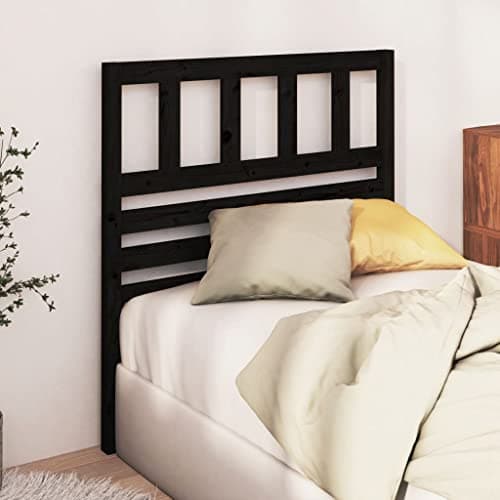 Coavain Tete de Lit 81 cm Tête de Lit Bois Noir 81x4x100 cm