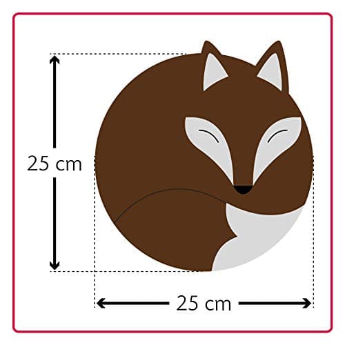 Leschi COUSSIN CHAUFFANT soulage les maux de dos et de ventre/bouillote pour micro-ondes/coussin en graines de blé pour femmes, enfants et bébés (coliques) / Renard Luca, marron noir