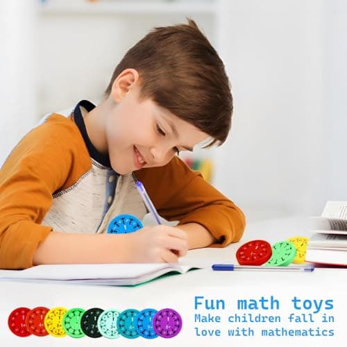 ACTOYS Math Fidget Spinners, 9 Pièces Math Fact Fidget Spinners, Spinner Sensoriel à Main pour Soulager Anxiété, Jouets Éducatifs pour Étudier Addition/Soustraction de Faits Mathématiques