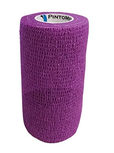 PintoMed - Bandage Cohésif - 3 Bleu + 3 Violet - 6 Rouleaux X 10 cm X 4,5 m Autoadhésif, Sports Bande, Premiers Secours Adhésif, Vet Wrap
