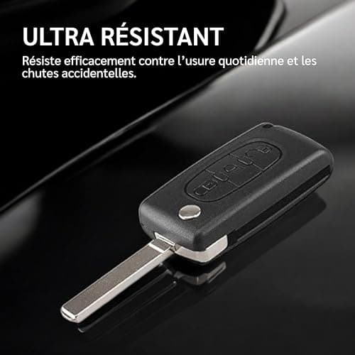 Energy 01 - Coque Clé Compatible Citroen C2 C3 C4 C5 C6 C8 Xsara Picasso Berlingo - Peugeot 207 307 308 407 408 3008 5008 Partner 807 1007 - Fiat ULYSSE (3 Boutons - Citroen, VA2 - CE0536)